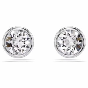 Silver Stud Earrings with Crystal